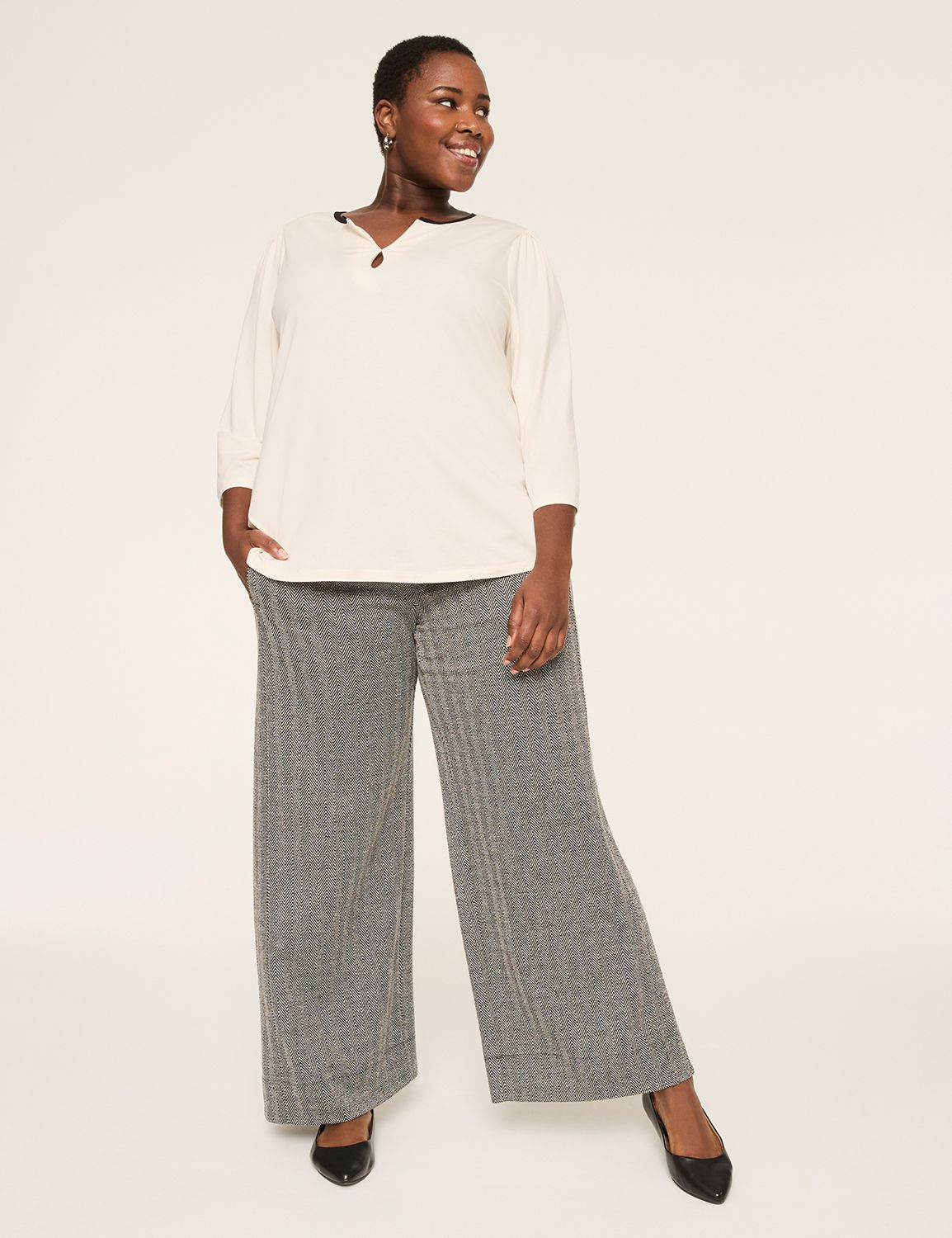 PONTE PULLON WIDELEG W/ SIDE STRIPE Product Image 3