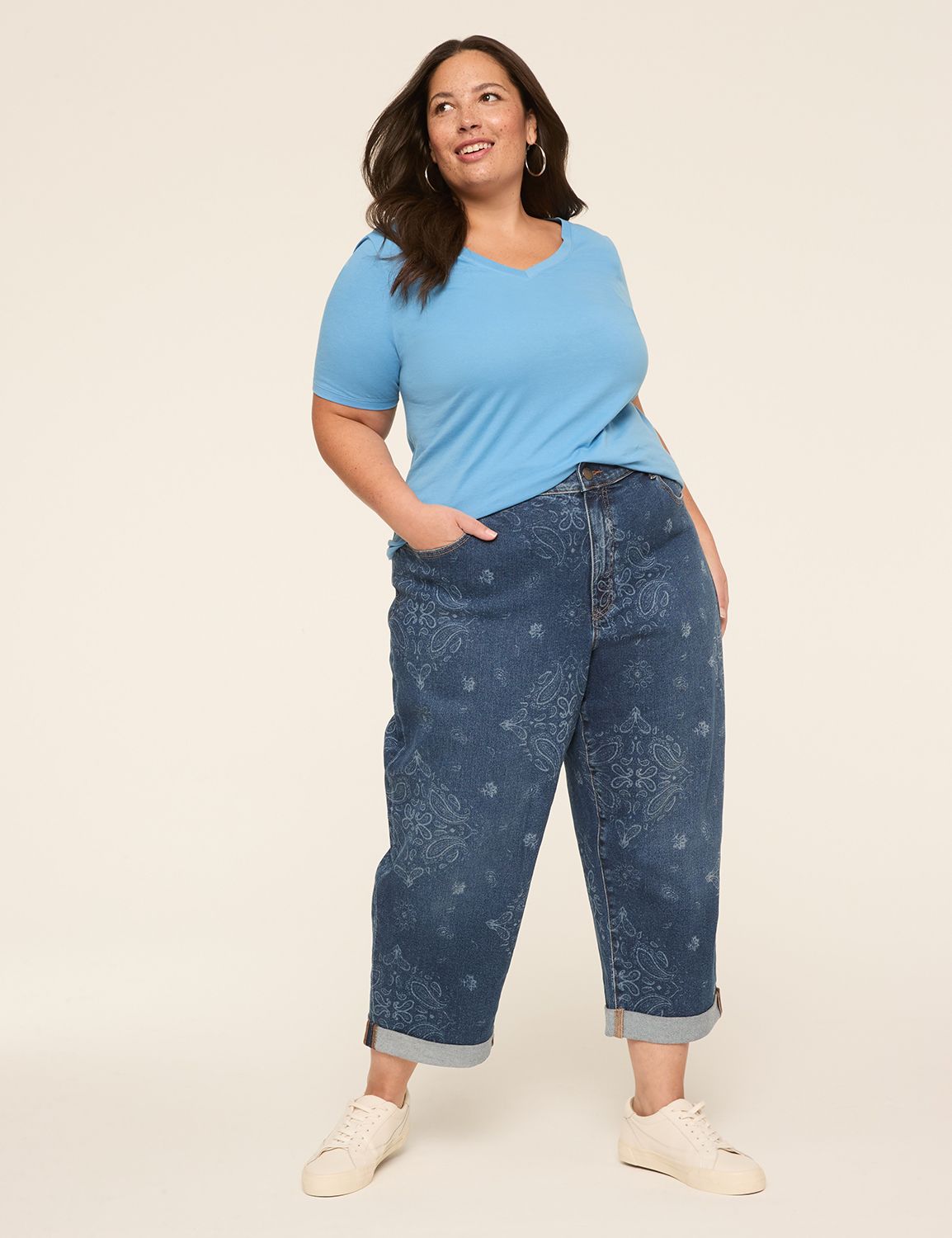 MID RISE BOYFRIEND CAPRI - LBSP2619 Product Image 3