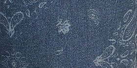 Boyfriend Fit Bandana Print Capri Jean