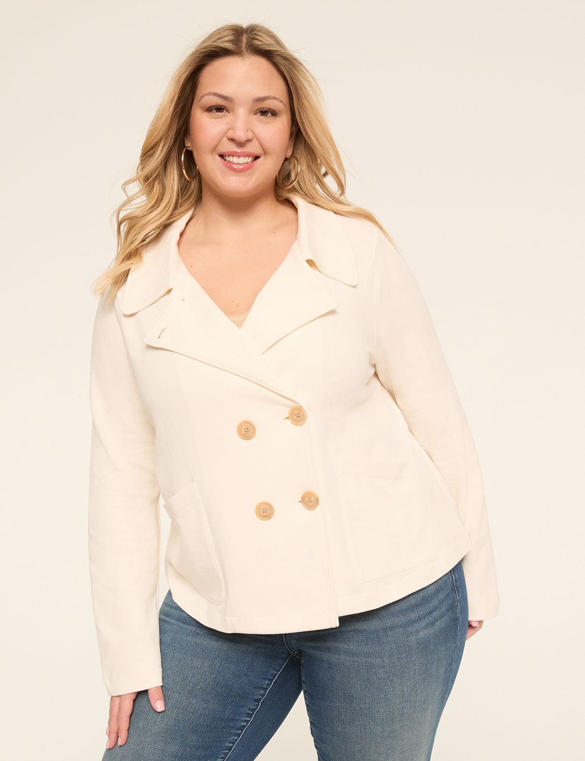 French Terry Double-Breasted Jacket