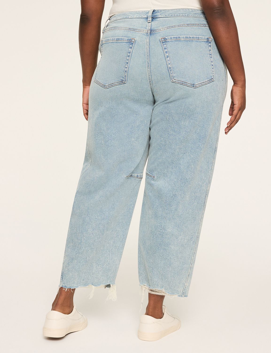 Barrel Raw Hem Jean