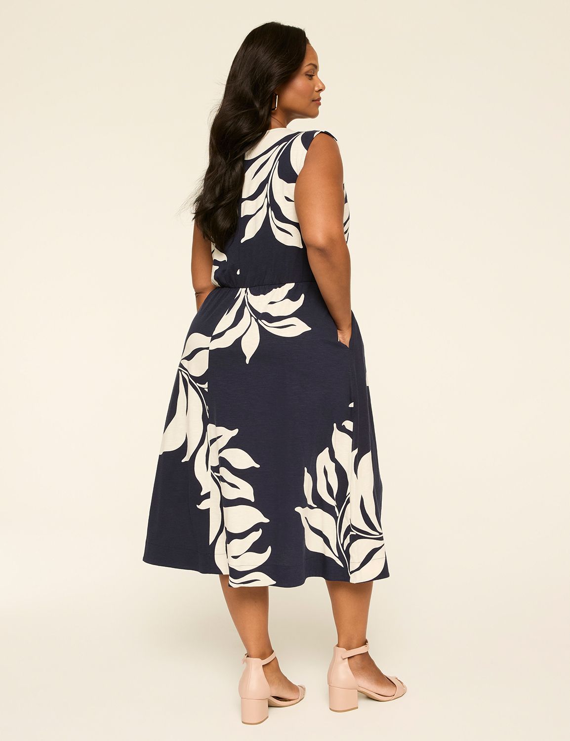 Sleeveless Tie Front Midi Dress