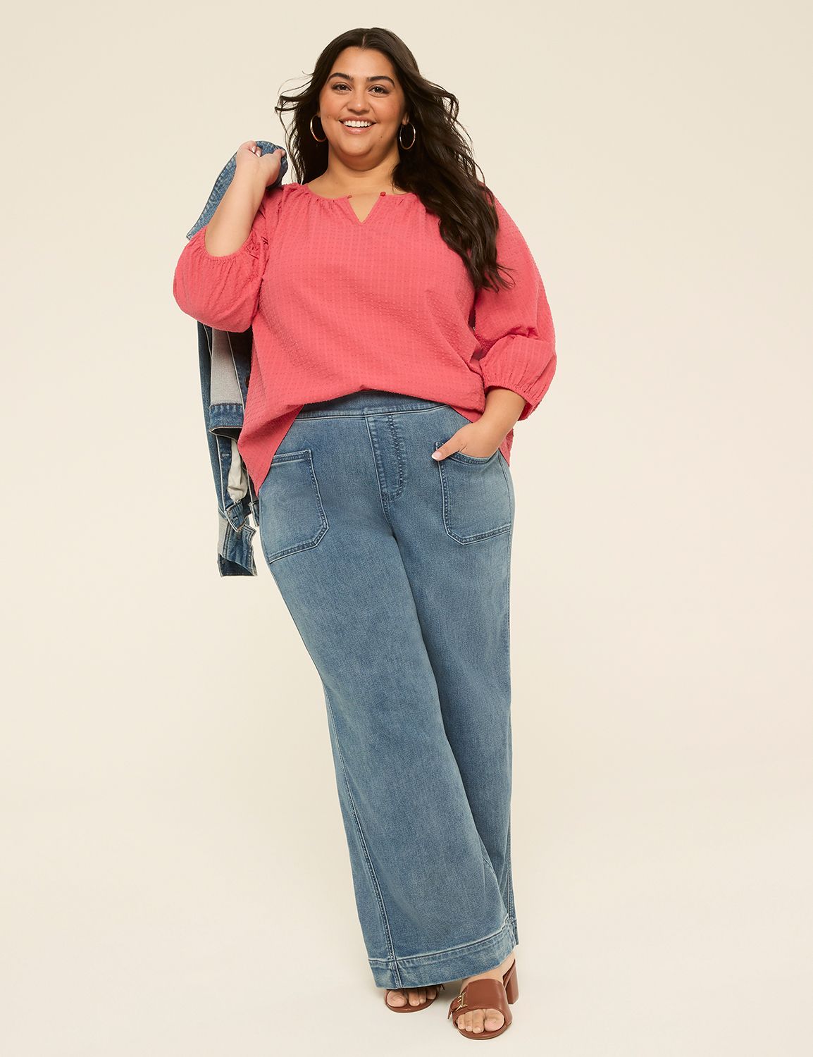 Classic Elbow Sleeve Scoop Neck Blo Product Image 3