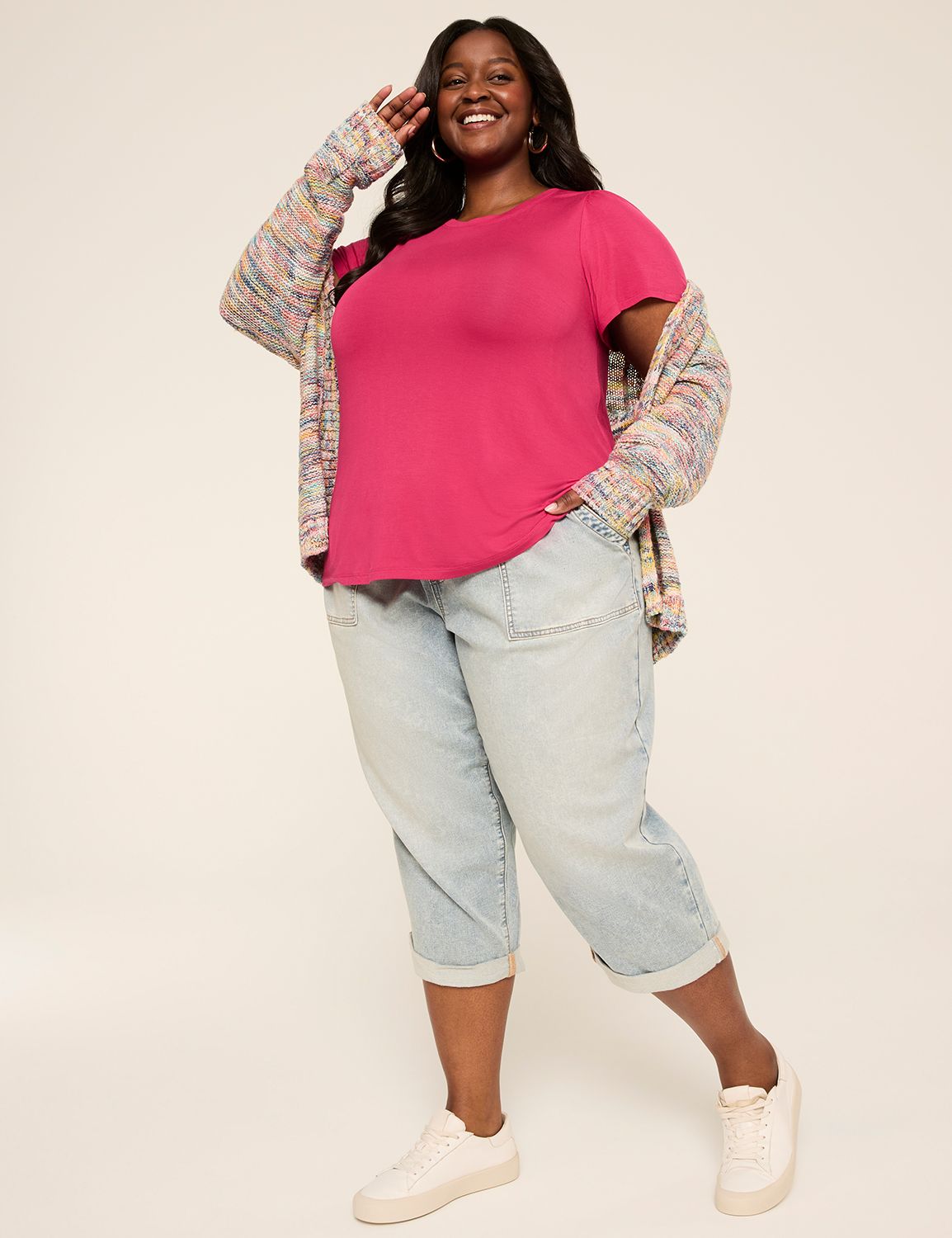 PULL ON CAPRI CLOUD KNIT DENIM - VO Product Image 3