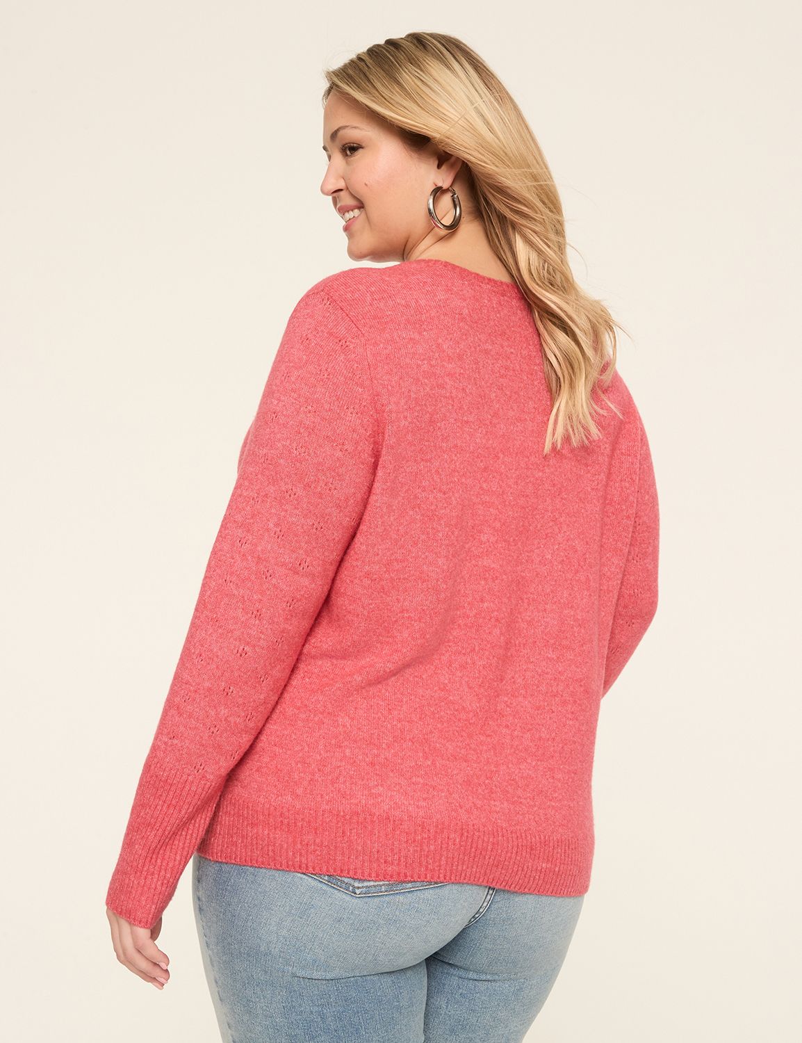 Pointelle Pullover Sweater