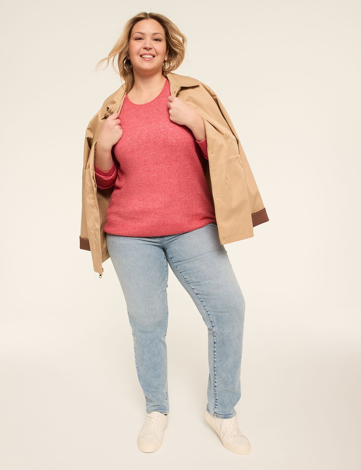 Classic Long Sleeve Pointelle Pullo Product Image 3