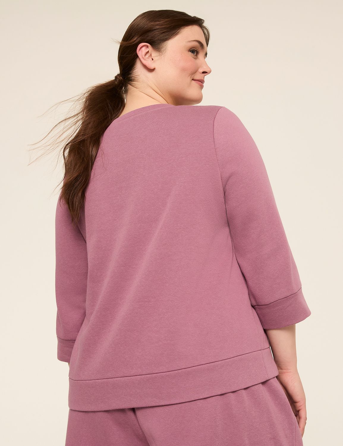 LIVI 3/4-Sleeve Crew-Neck Sweatshirt