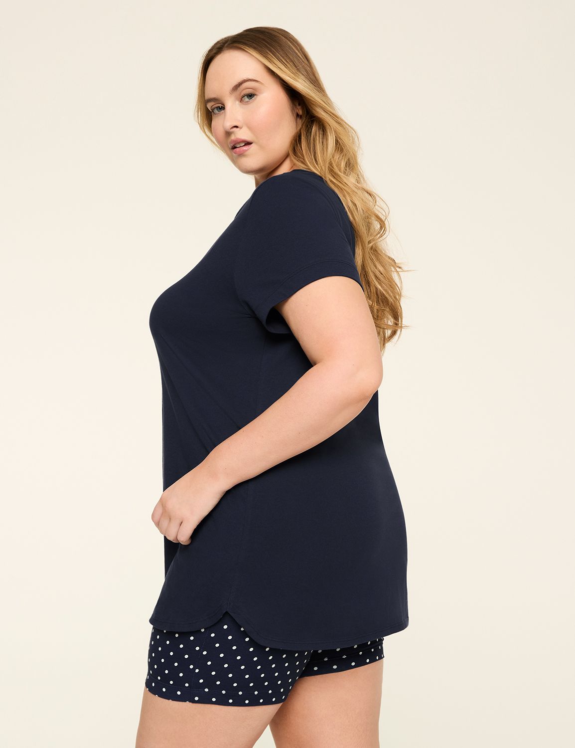 Comfy Cotton Tunic Tee & Bike Short PJ Set