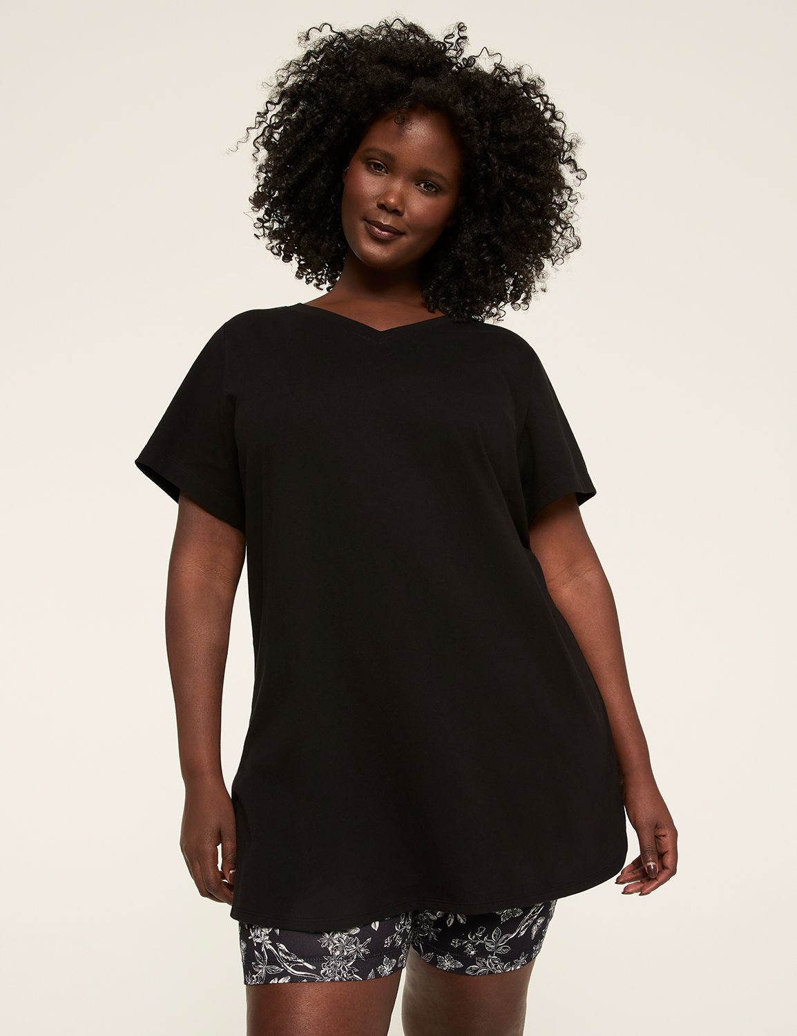 Comfy Cotton Tunic Tee & Bike Short PJ Set