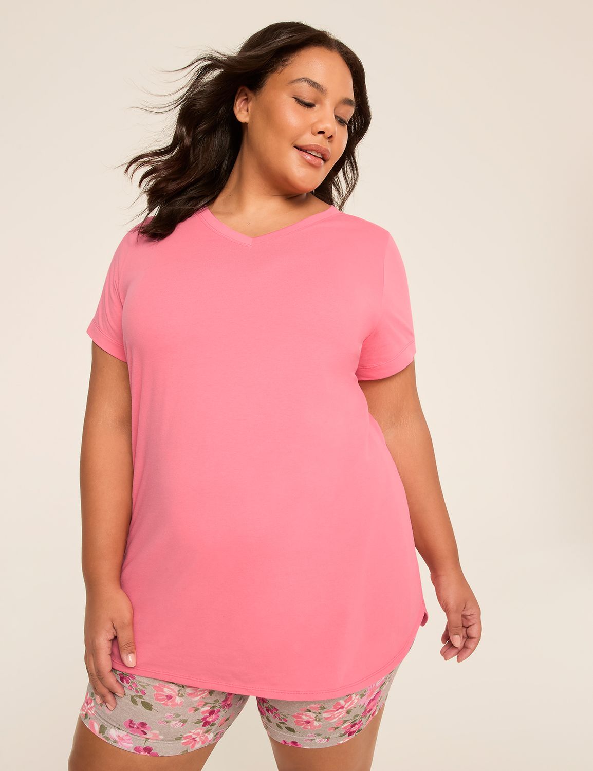 Comfy Cotton Tunic Tee & Bike Short PJ Set