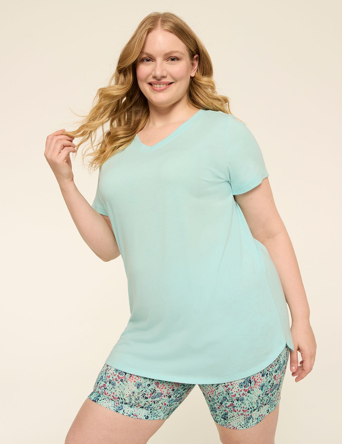 Comfy Cotton Tunic Tee & Bike Short PJ Set