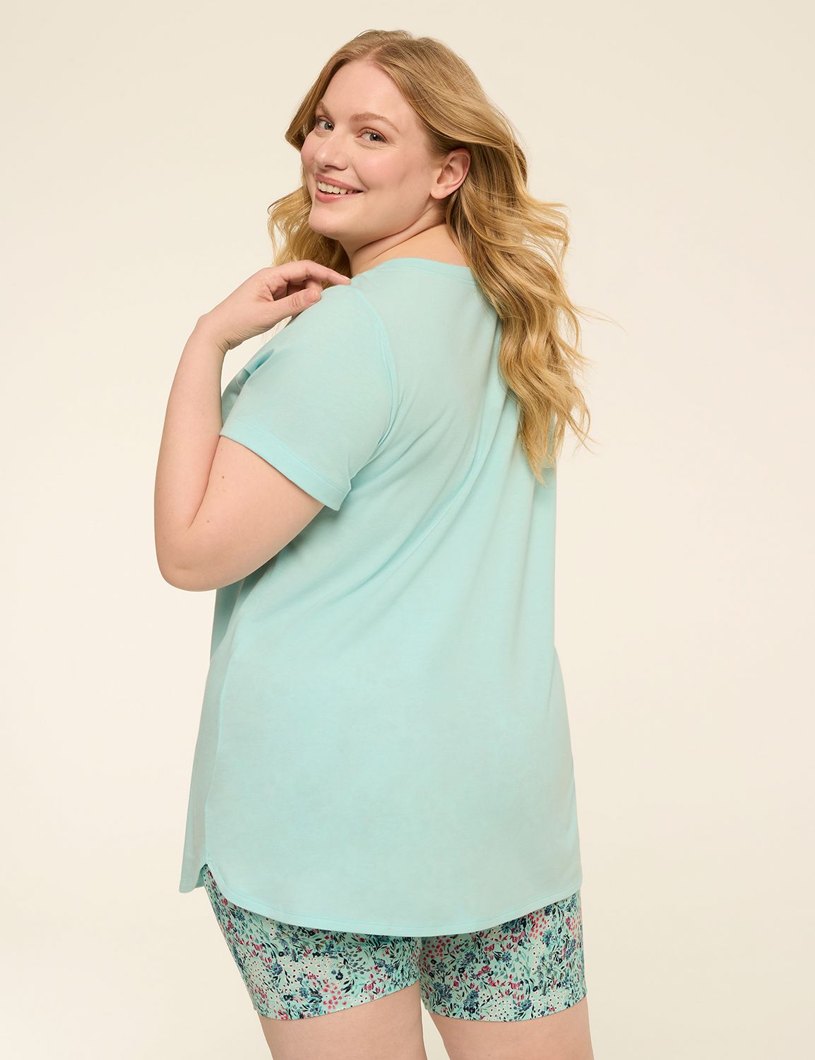Comfy Cotton Tunic Tee & Bike Short PJ Set