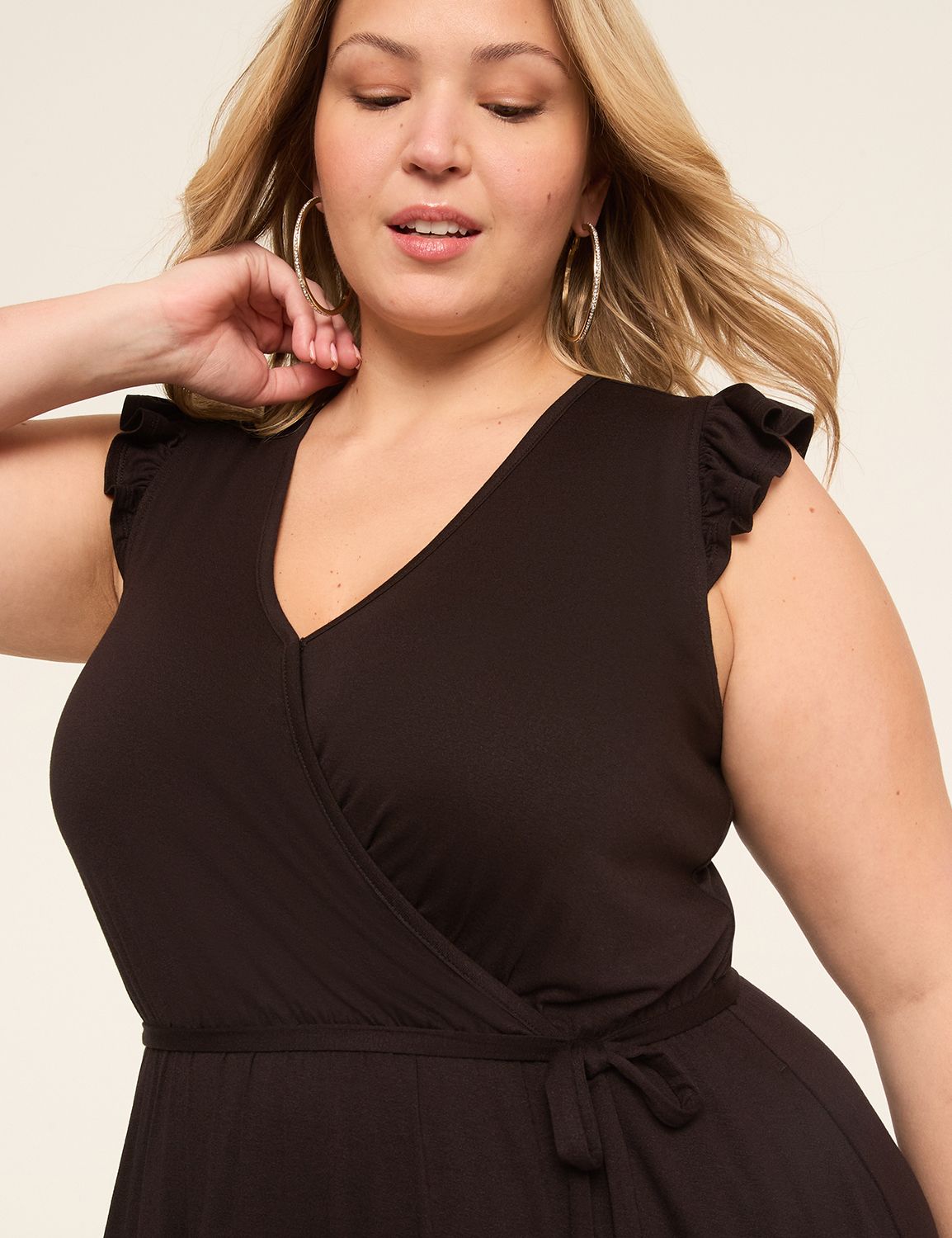 FLUTTER RUFFLE SURPLICE TIE WAIST 1 Product Image 3