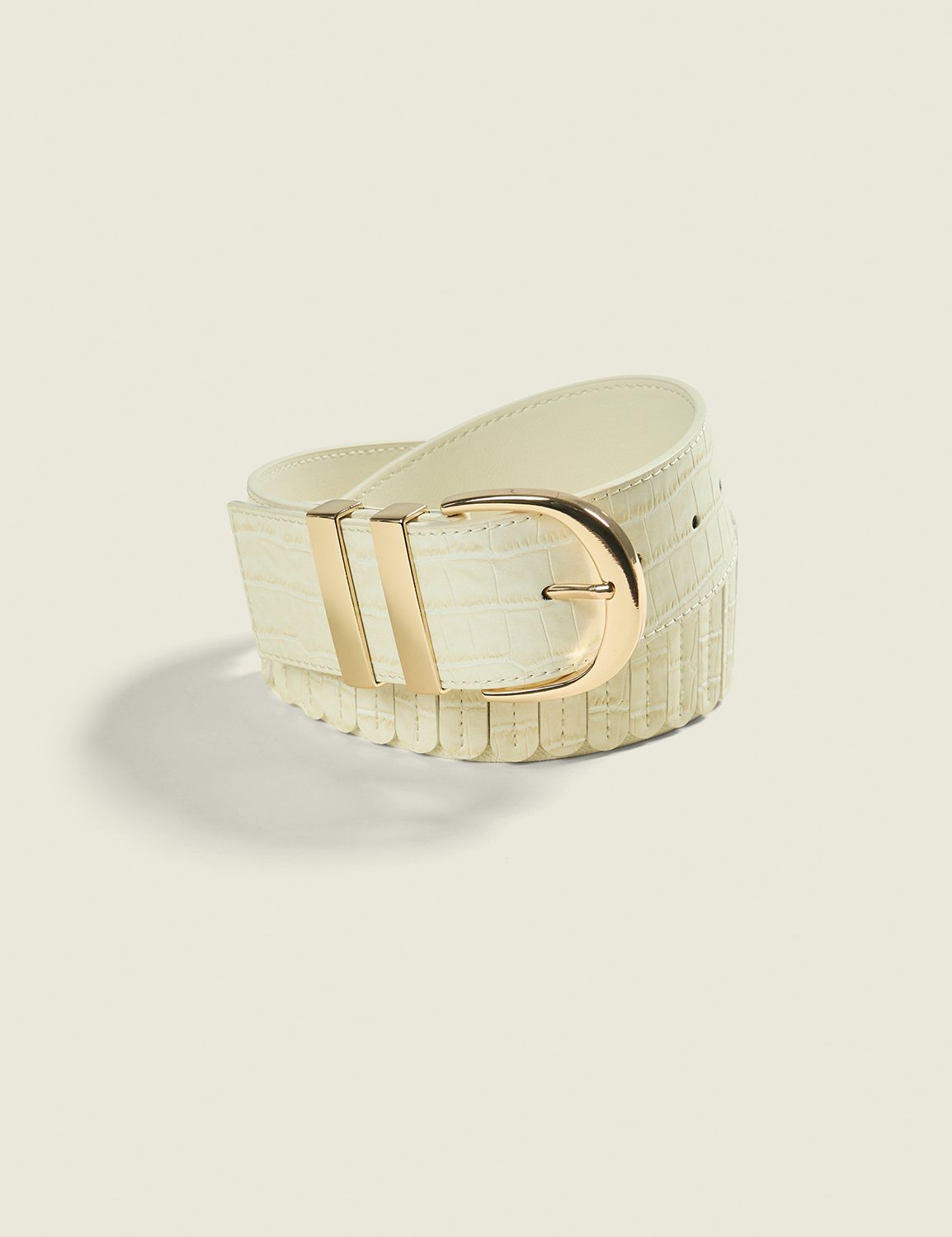 Crocodile-Embossed Waist Belt