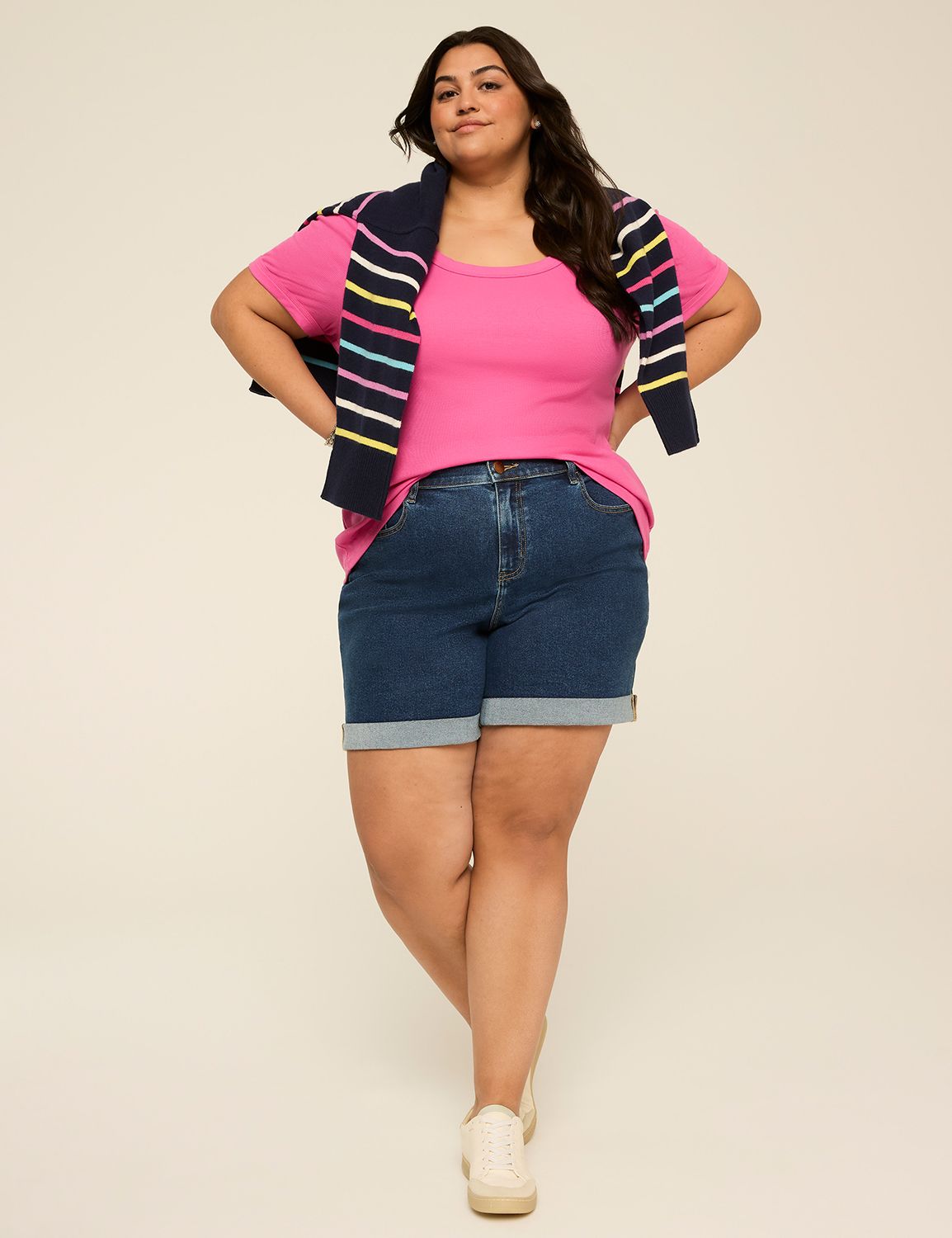 MID RISE BOYFRIEND MIDI SHORT- BOUL Product Image 3