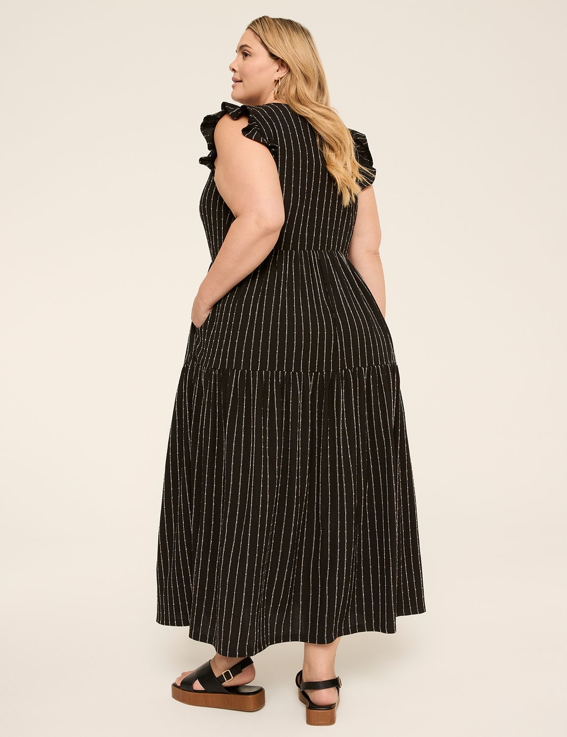 Short-Sleeve Crew-Neck Maxi Dress