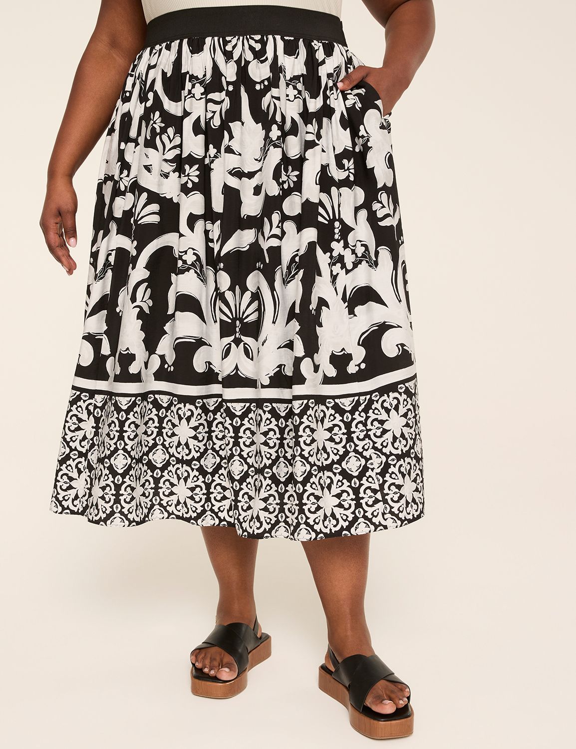 PLEATED MAXI CONTRAST WAIST 1149668 Product Image 3