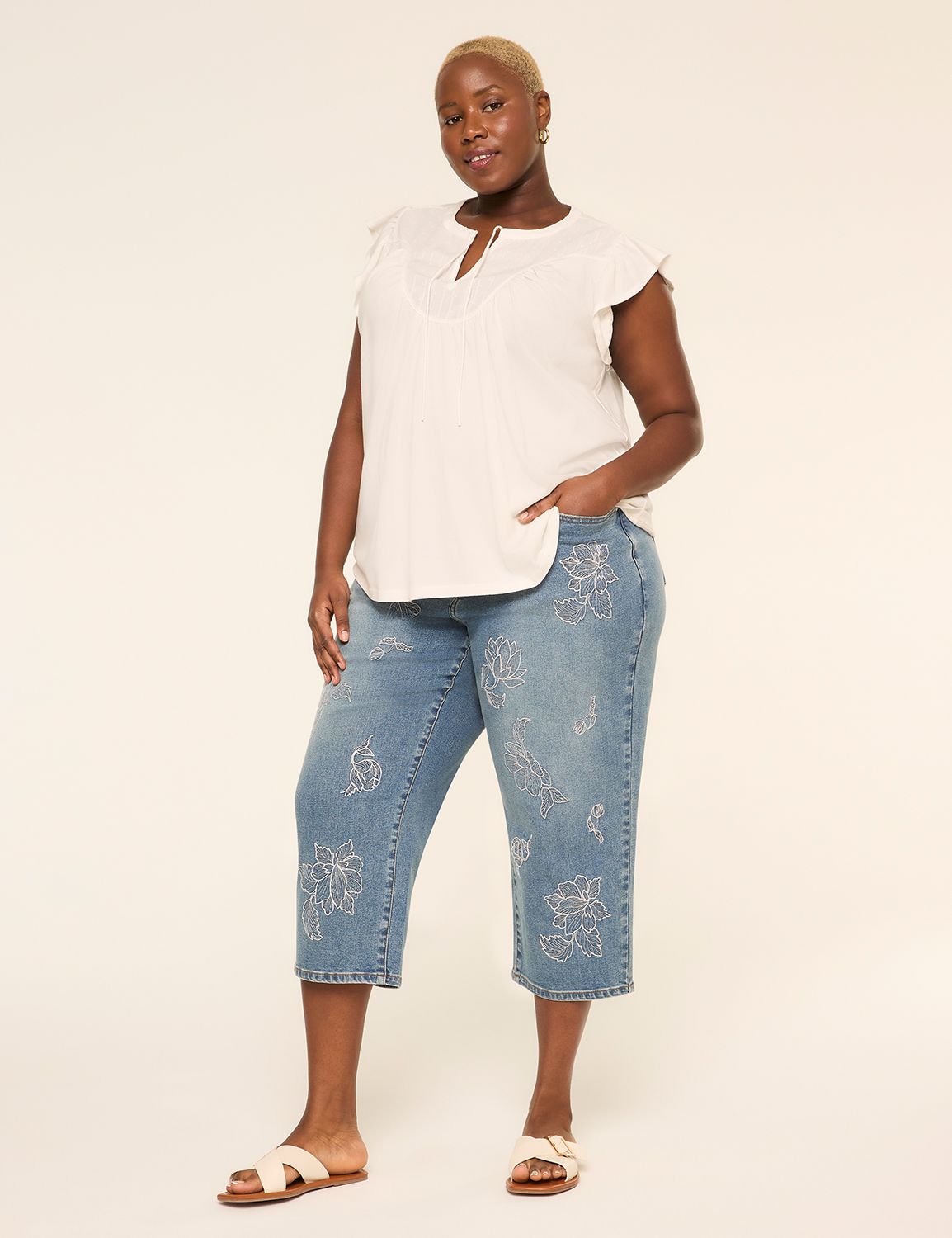 CURVY MID RISE STRAIGHT CROP - REMI Product Image 2
