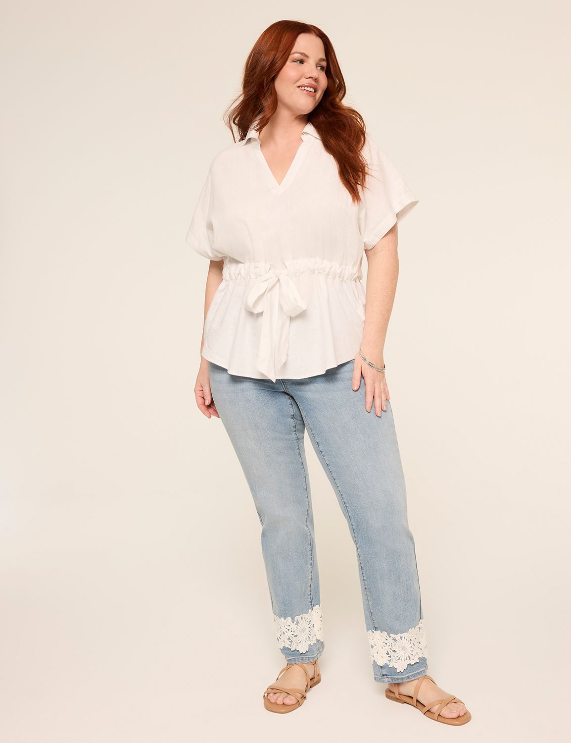 MID RISE STRAIGHT- LACE HEM - S 115 Product Image 3