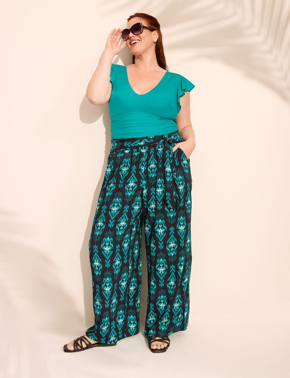 Woven Rayon Challis Wide Leg Pant C Product Image 3