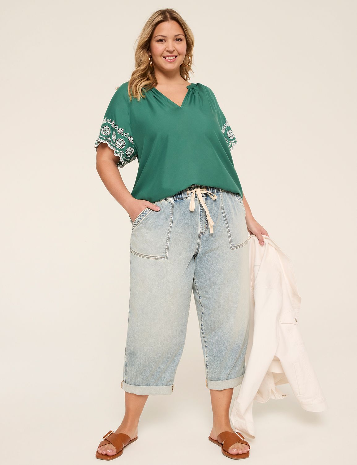 Classic Short Eyelet Sleeve Split N Product Image 3