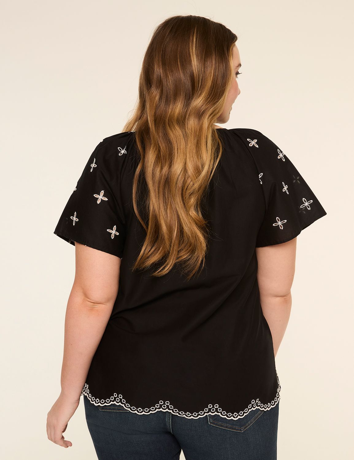 Flutter-Sleeve Swing Blouse
