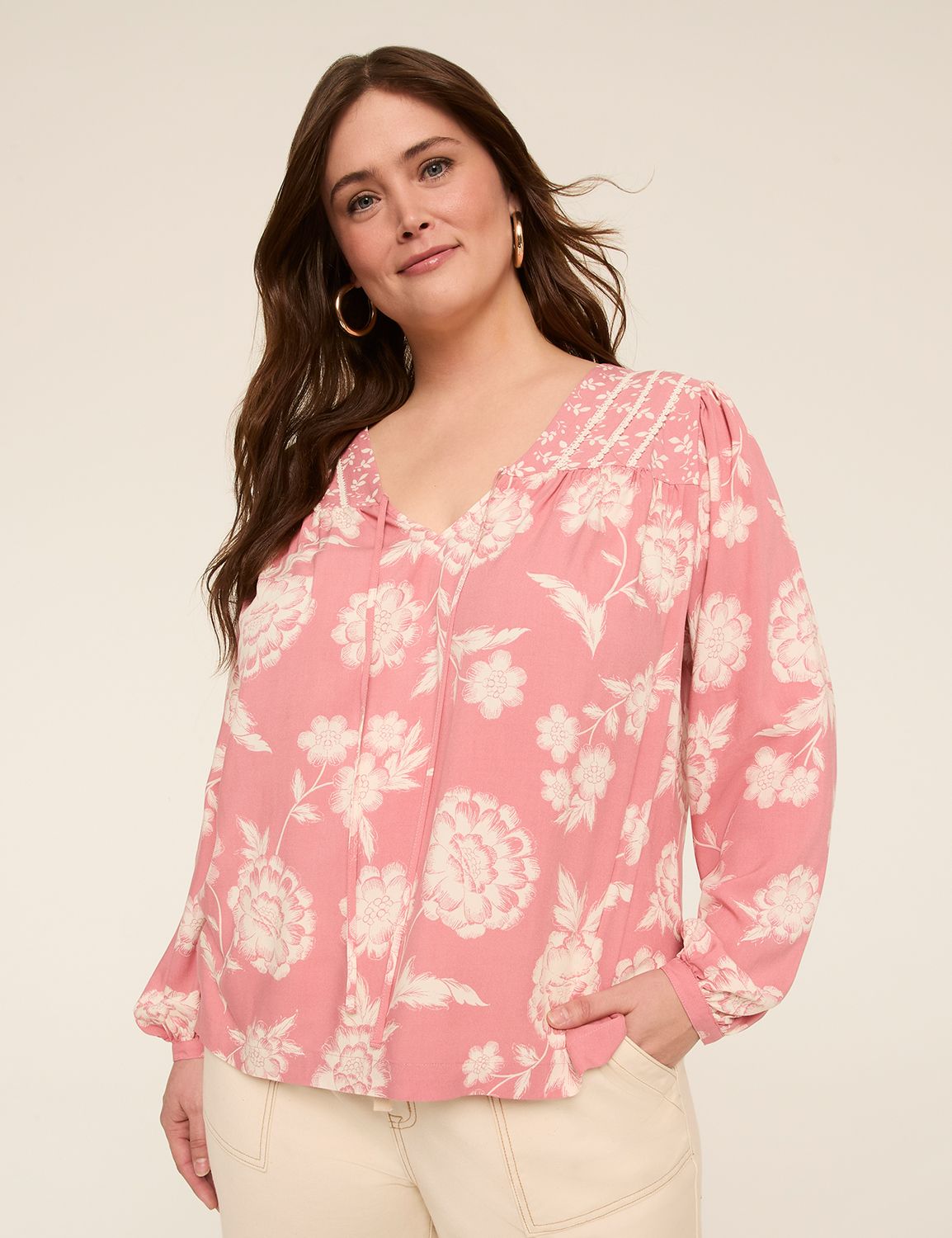 V-Neck Popover Blouse