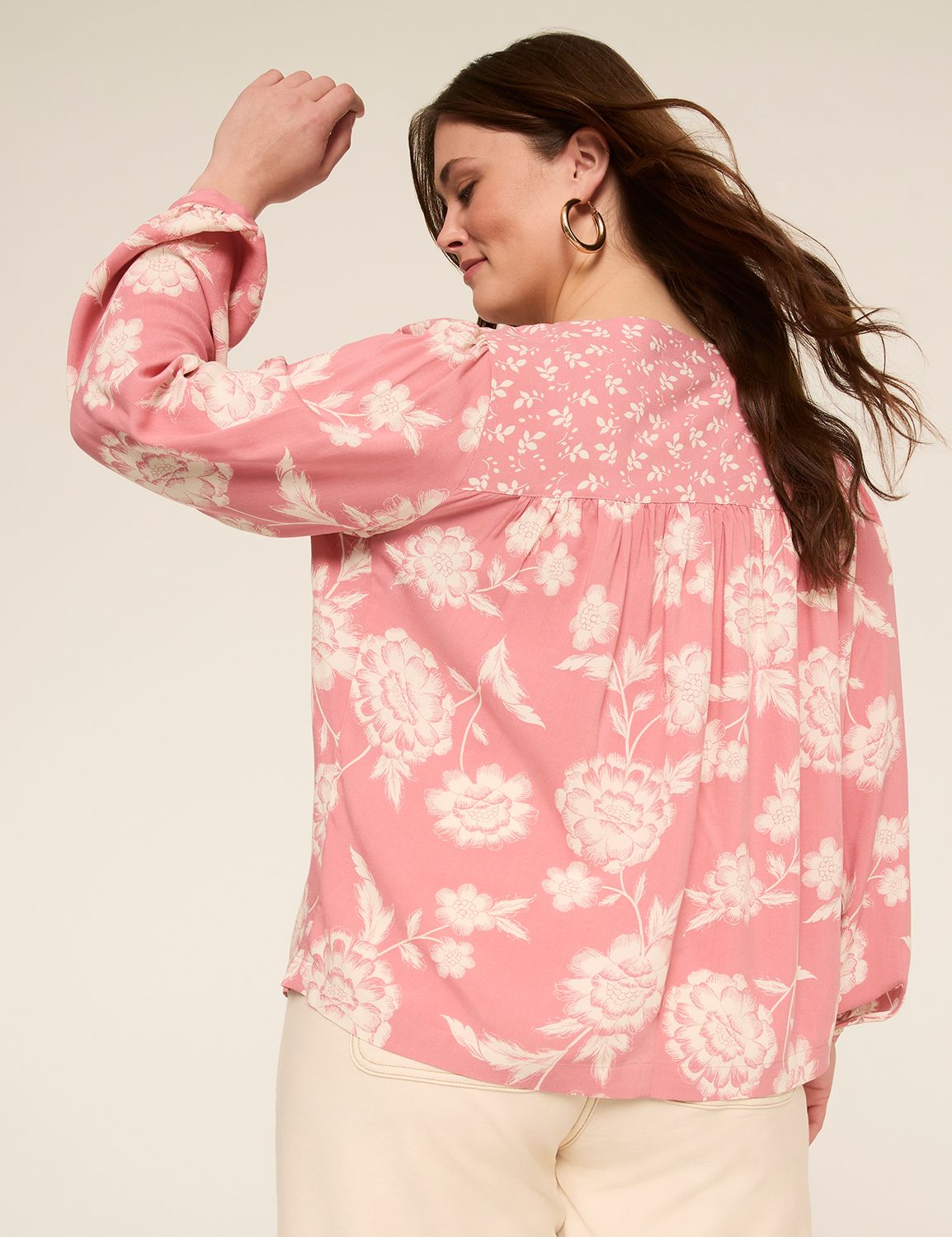 V-Neck Popover Blouse