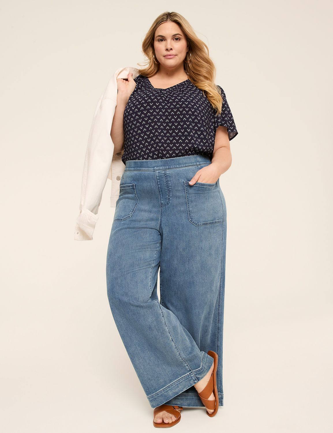 Swing Short Flutter Sleeve VNeck Po Product Image 3