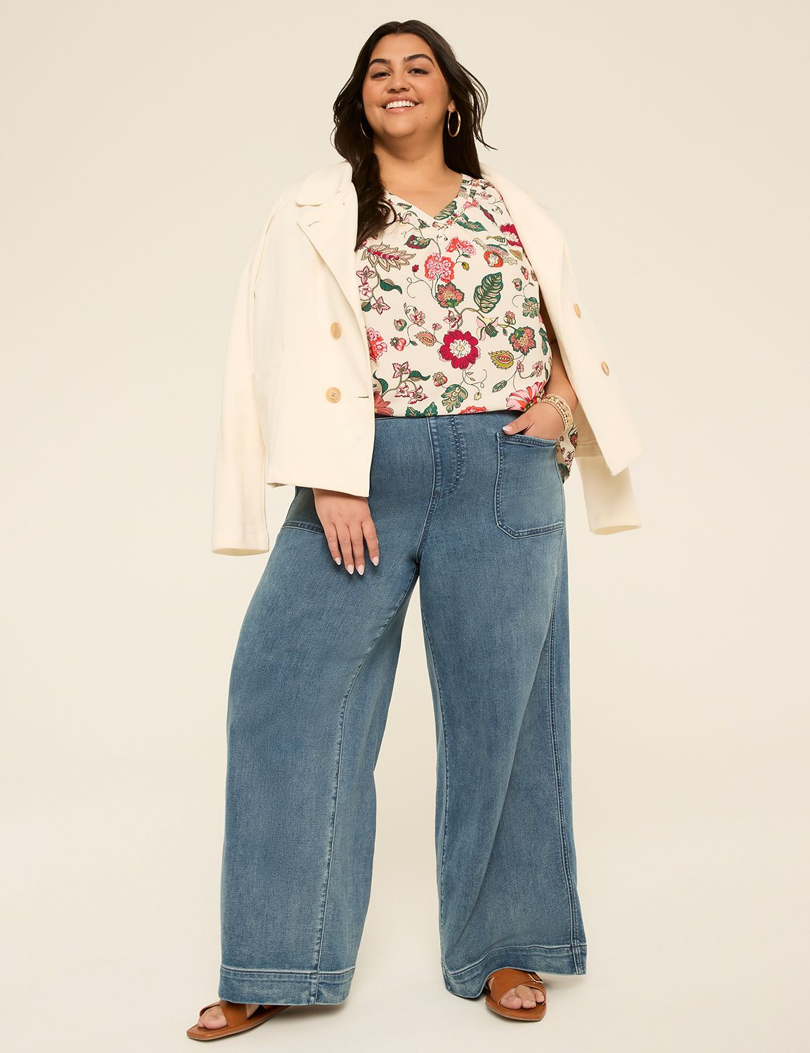 Swing Short Flutter Sleeve VNeck Po Product Image 3