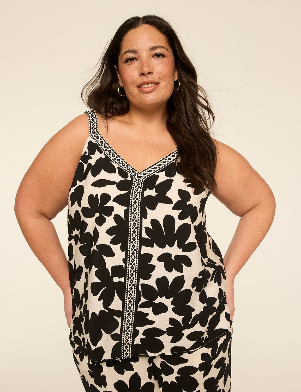 V-Neck Woven Tank