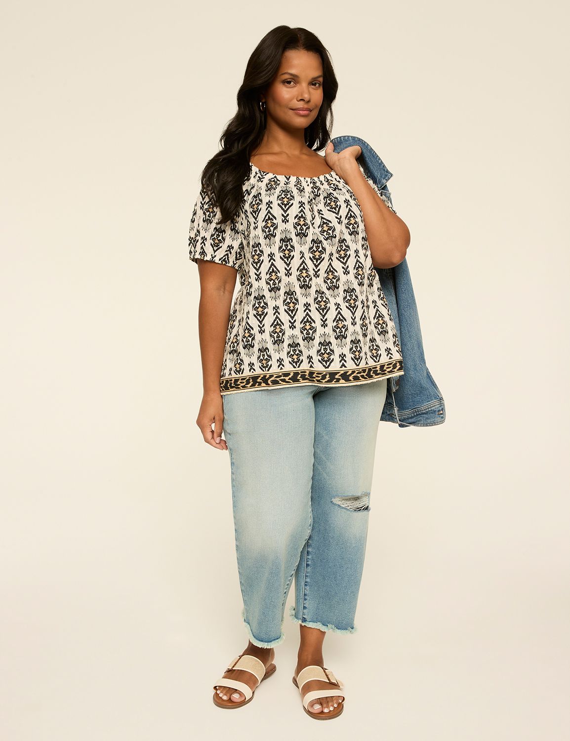 Swing Short Puff Sleeve Square Neck Product Image 3