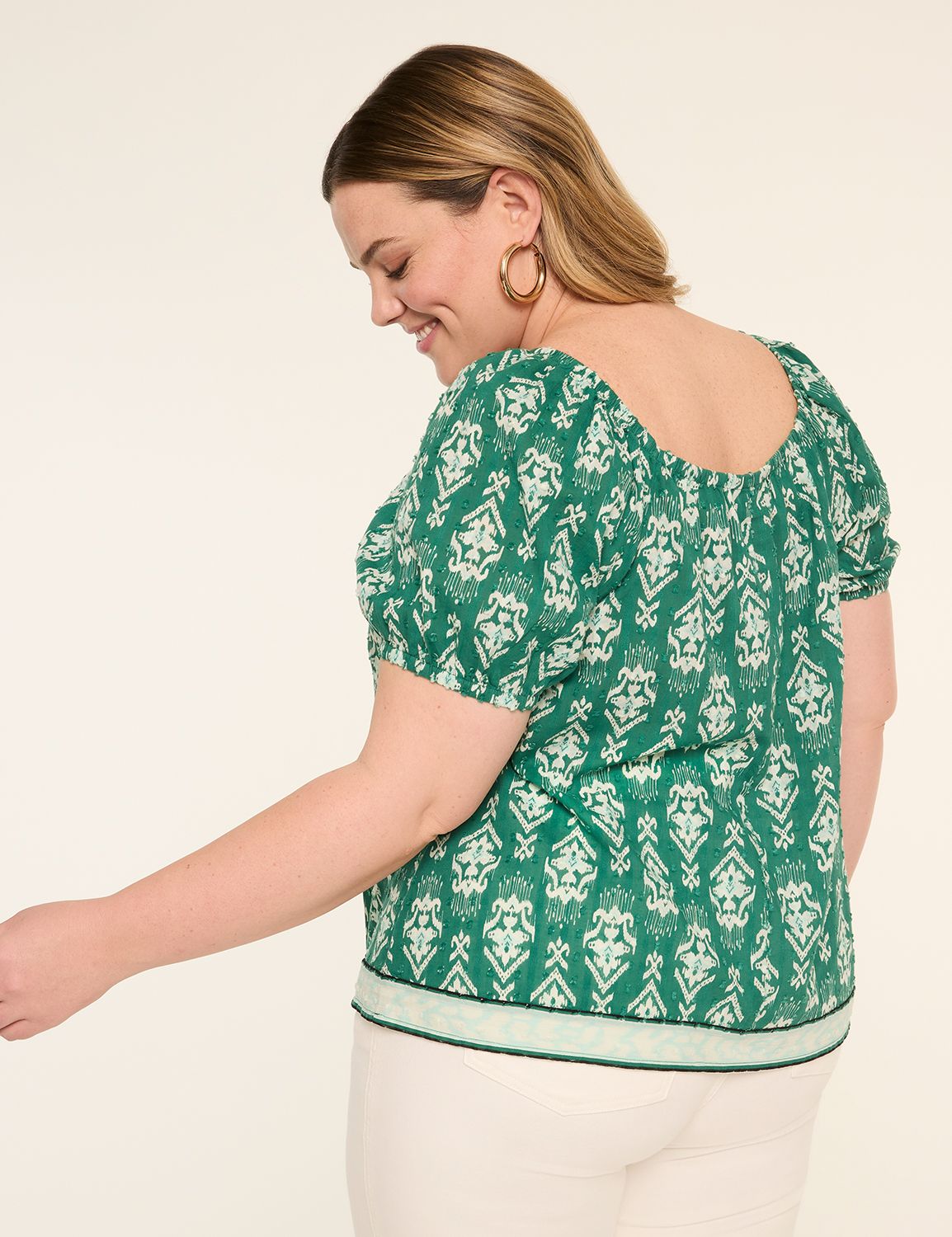Short-Sleeve Square-Neck Top