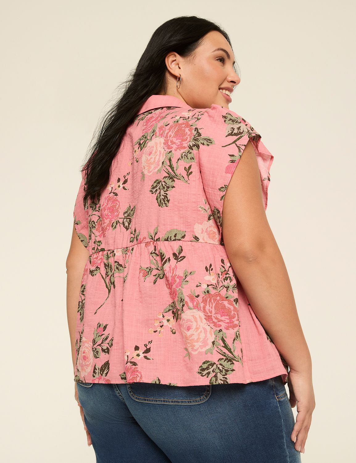 Flutter-Sleeve Babydoll Top