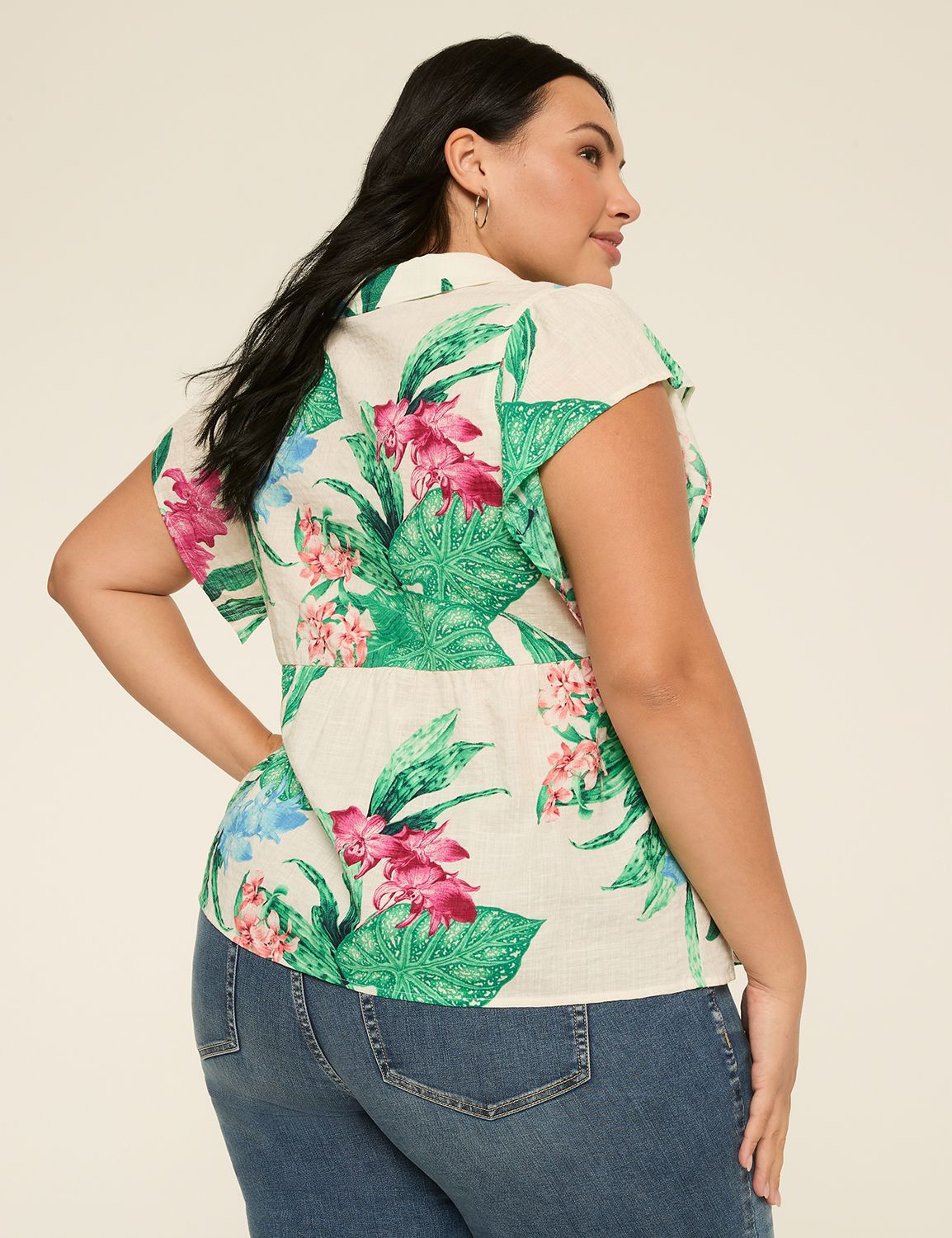 Flutter-Sleeve Babydoll Top