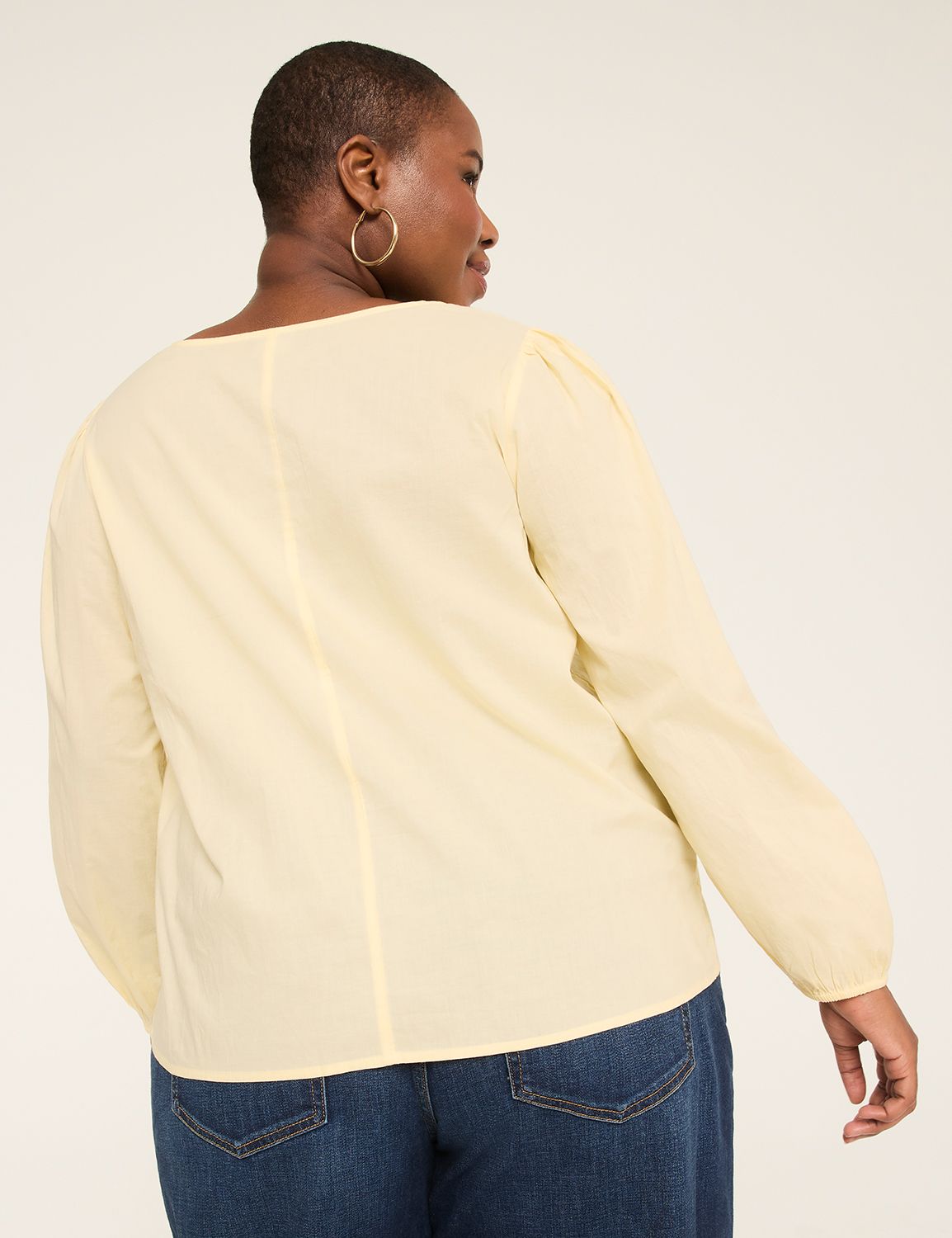 Long-Sleeve Smocked Lace Swing Top