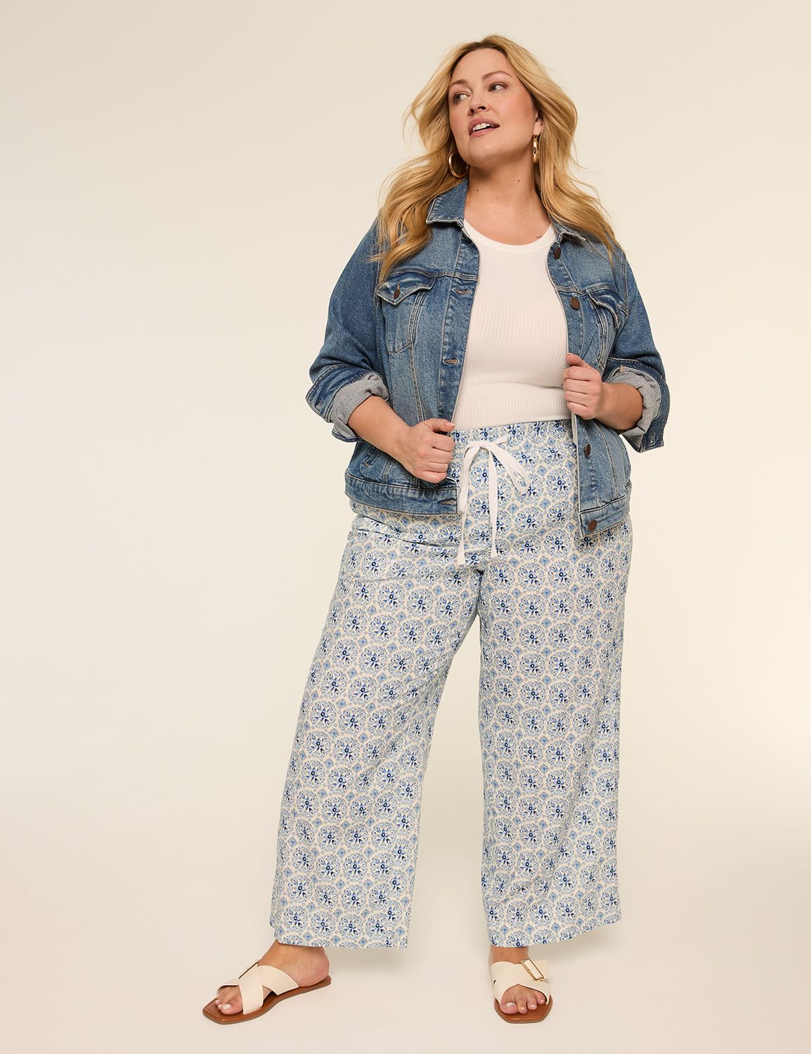 Linen Mid Rise Wide Leg Pant S 1149 Product Image 3