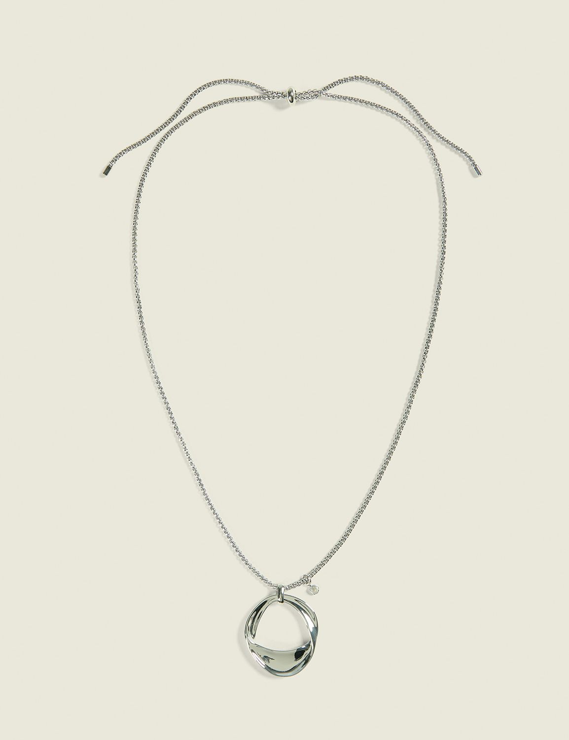 Silver Long Pendant Necklace Product Image 1