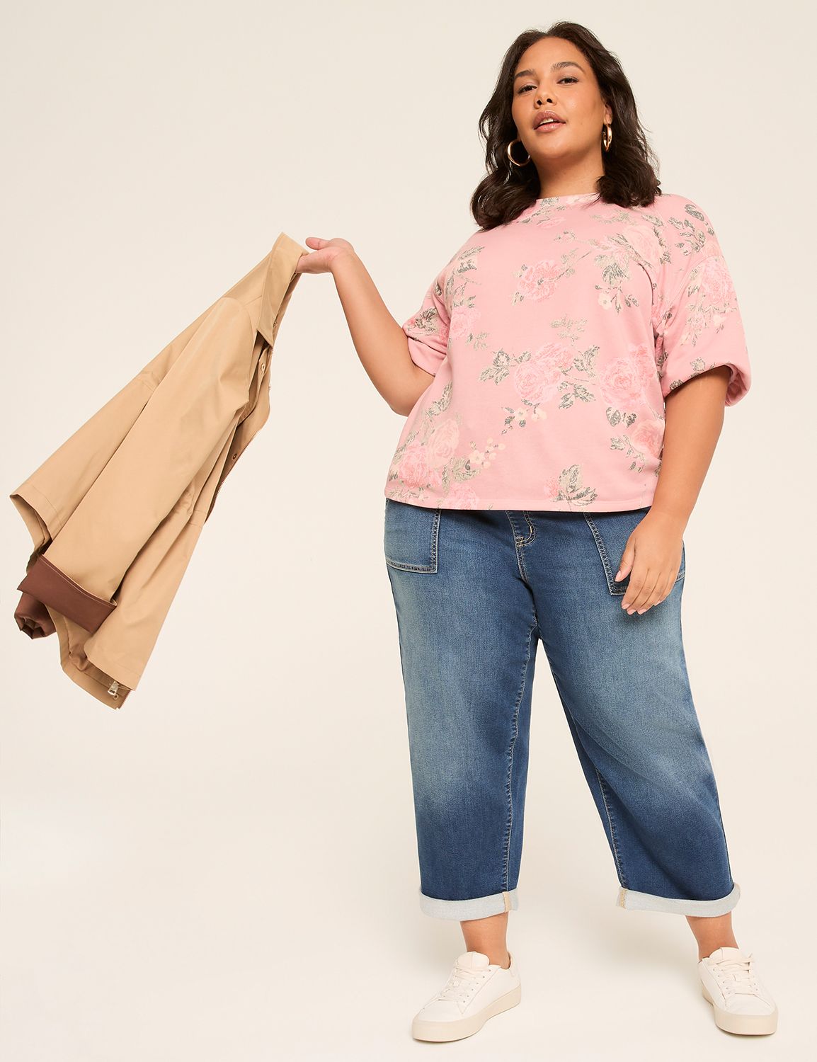 Raglan Dropped Shoulder Bubble Slee Product Image 3