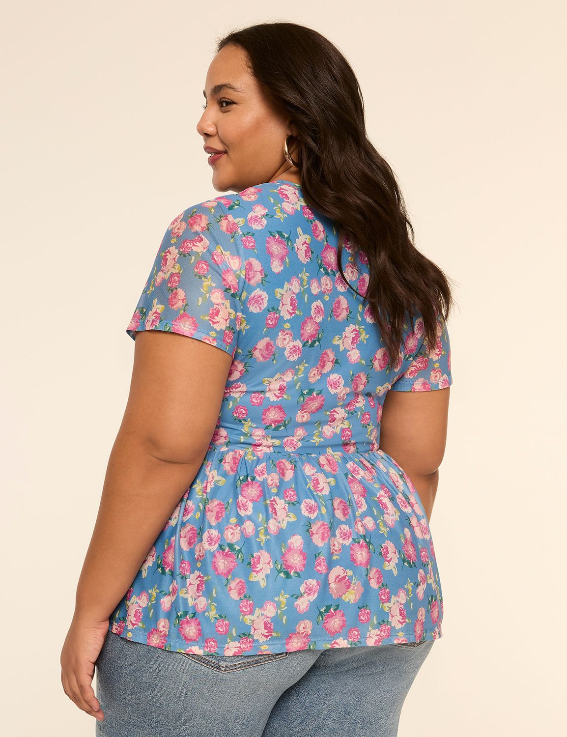 Short-Sleeve Peplum Top