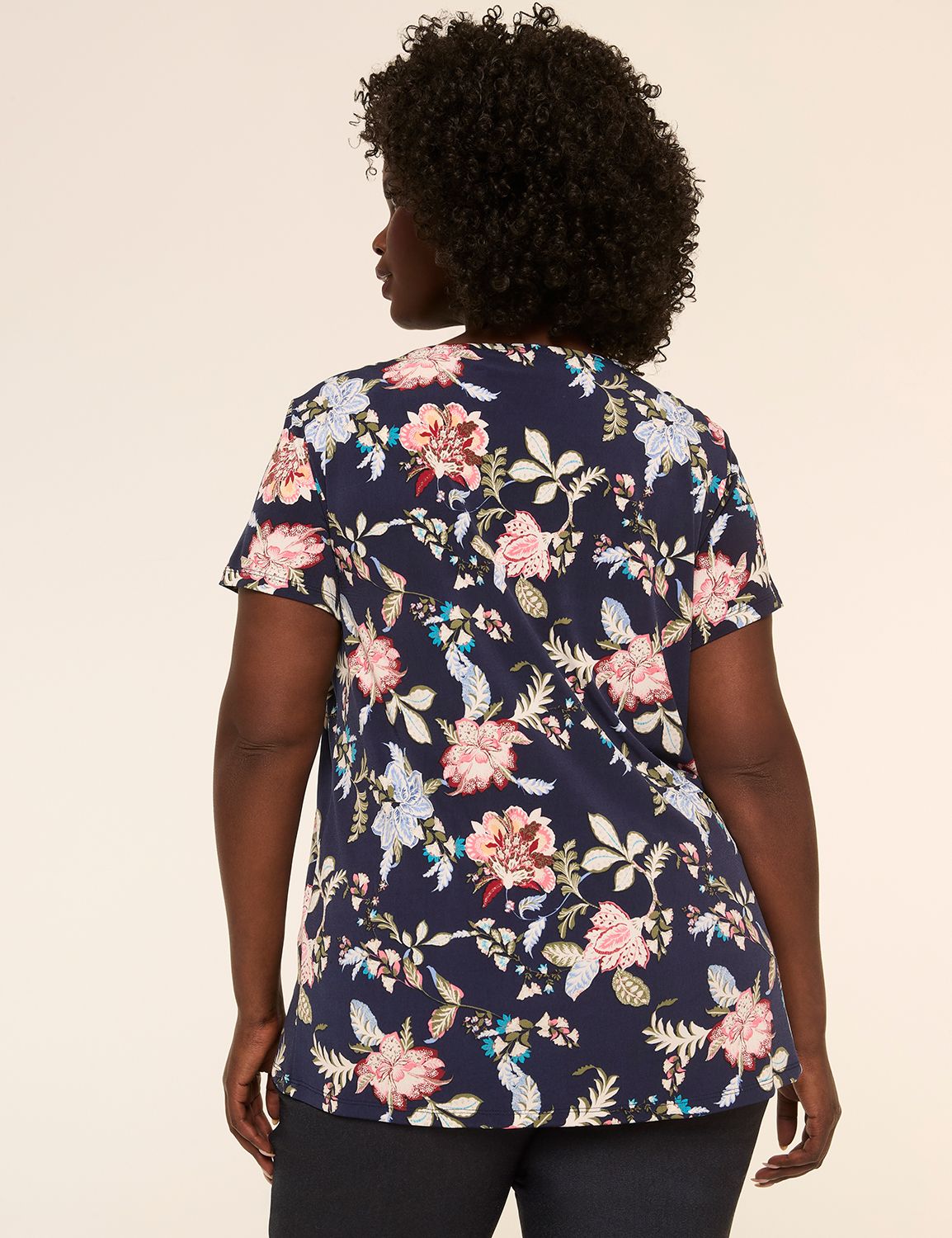 Swing Cap-Sleeve Pleat-Front Top