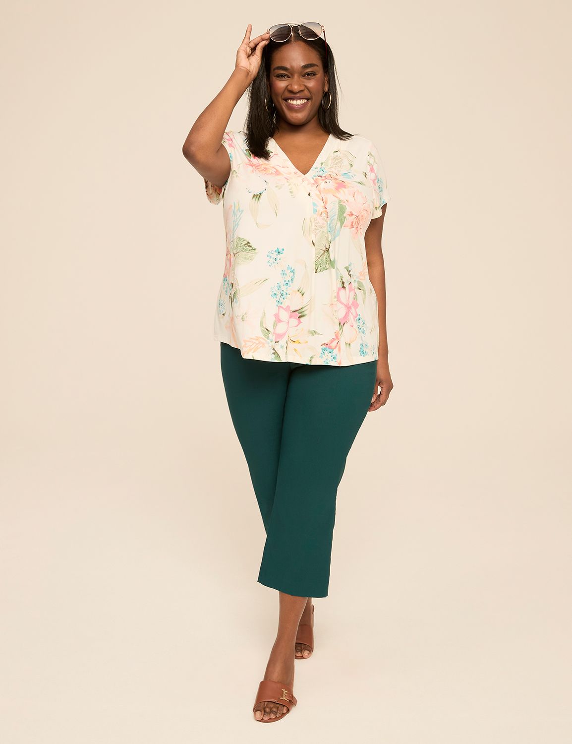 Cap Sleeve V-Neck Heavy Weight Matt Product Image 3