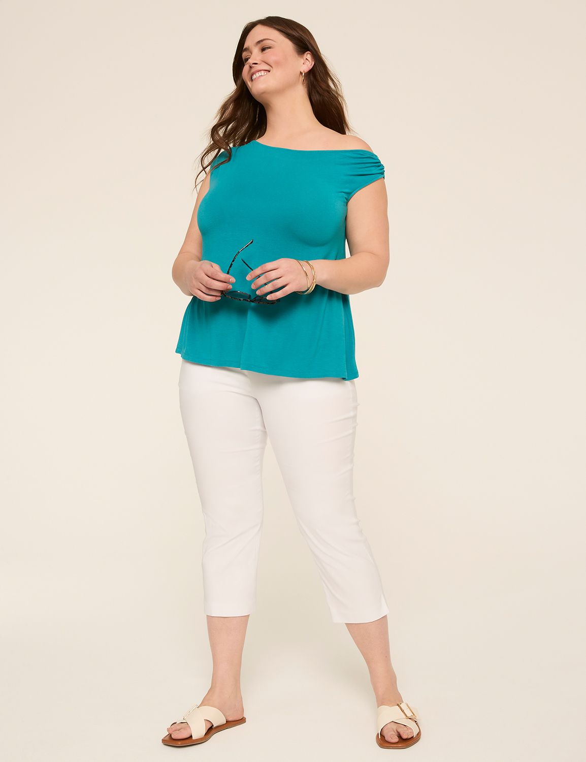 Off the Shoulder Shirred Asymmetric Product Image 3