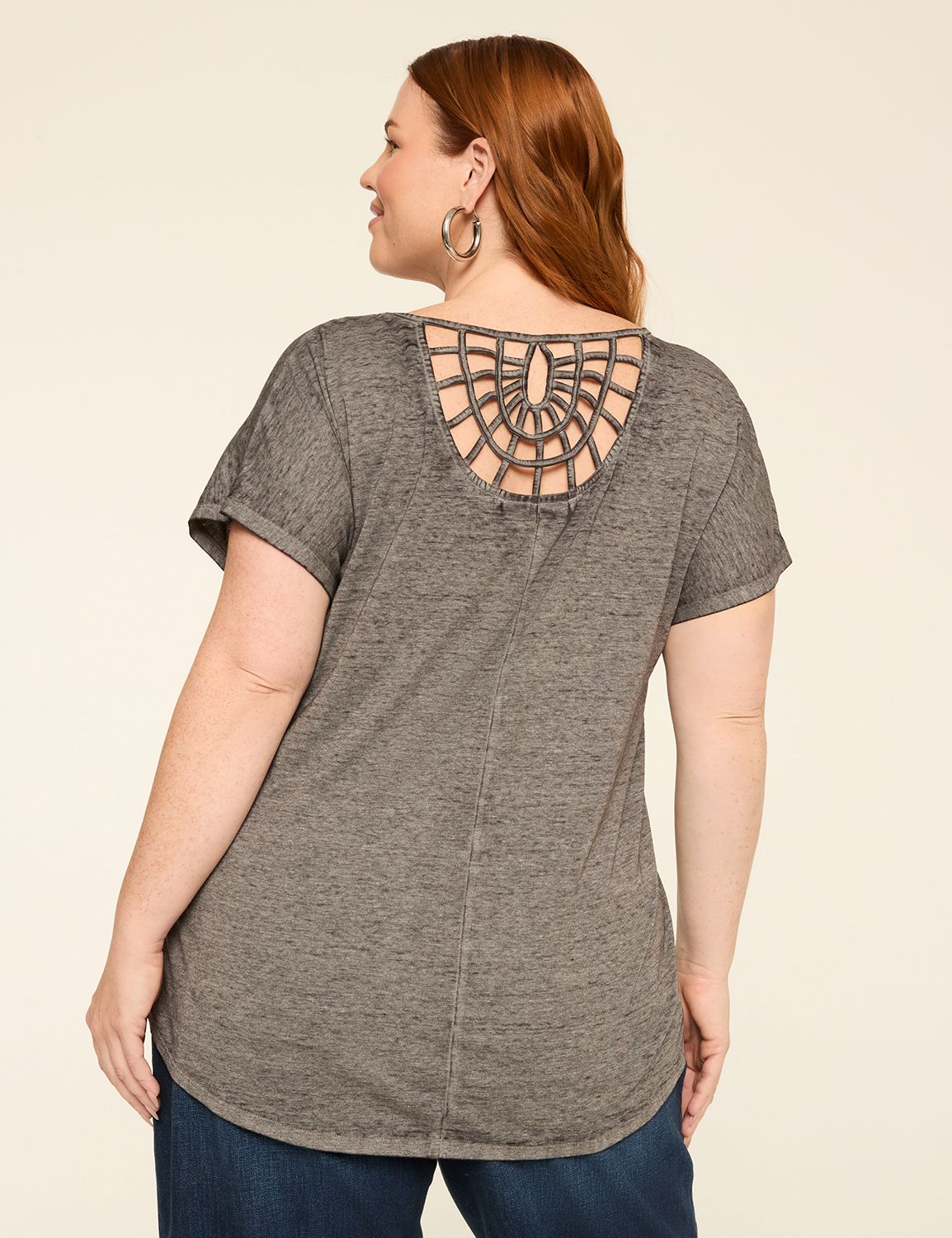 Scoop-Neck Short-Sleeve Strappy Back Faith Graphic Tee