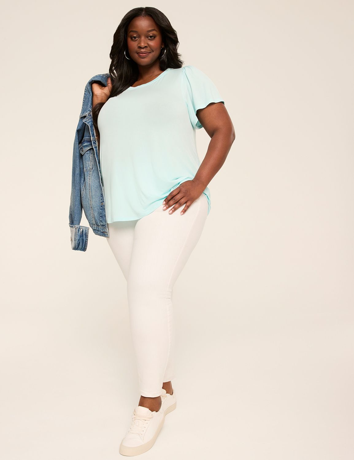 Short Sleeve Double Crew Neckline T Product Image 3