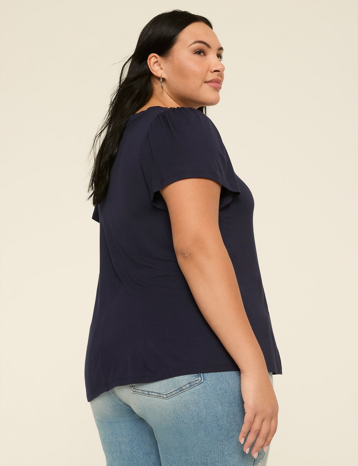 Short Sleeve Double Crew Neckline T Product Image 2