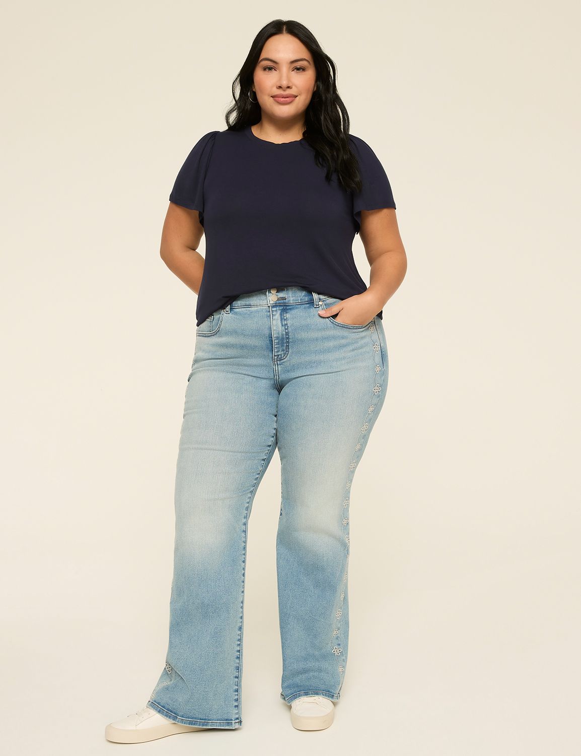 Short Sleeve Double Crew Neckline T Product Image 3