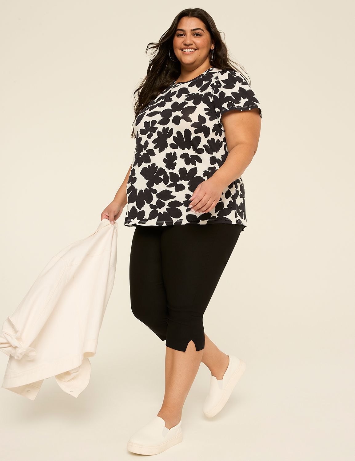 Short Sleeve Double Crew Neckline T Product Image 3