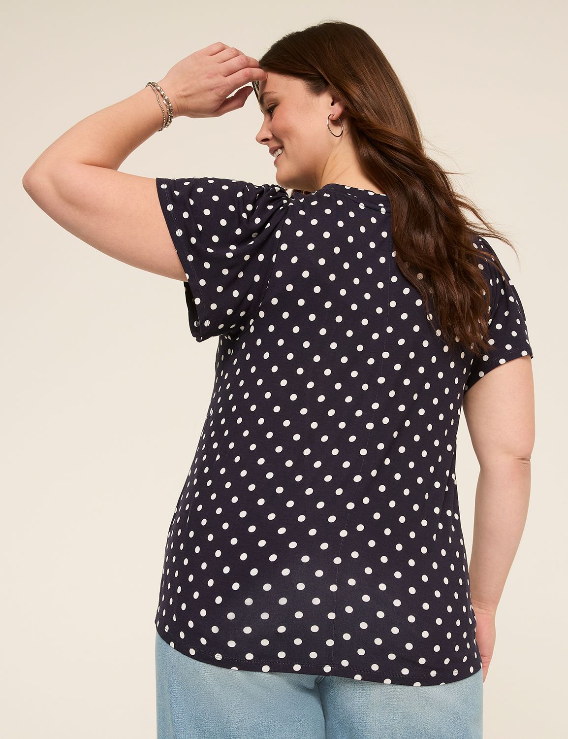 Short Sleeve Double Crew Neckline T Product Image 2