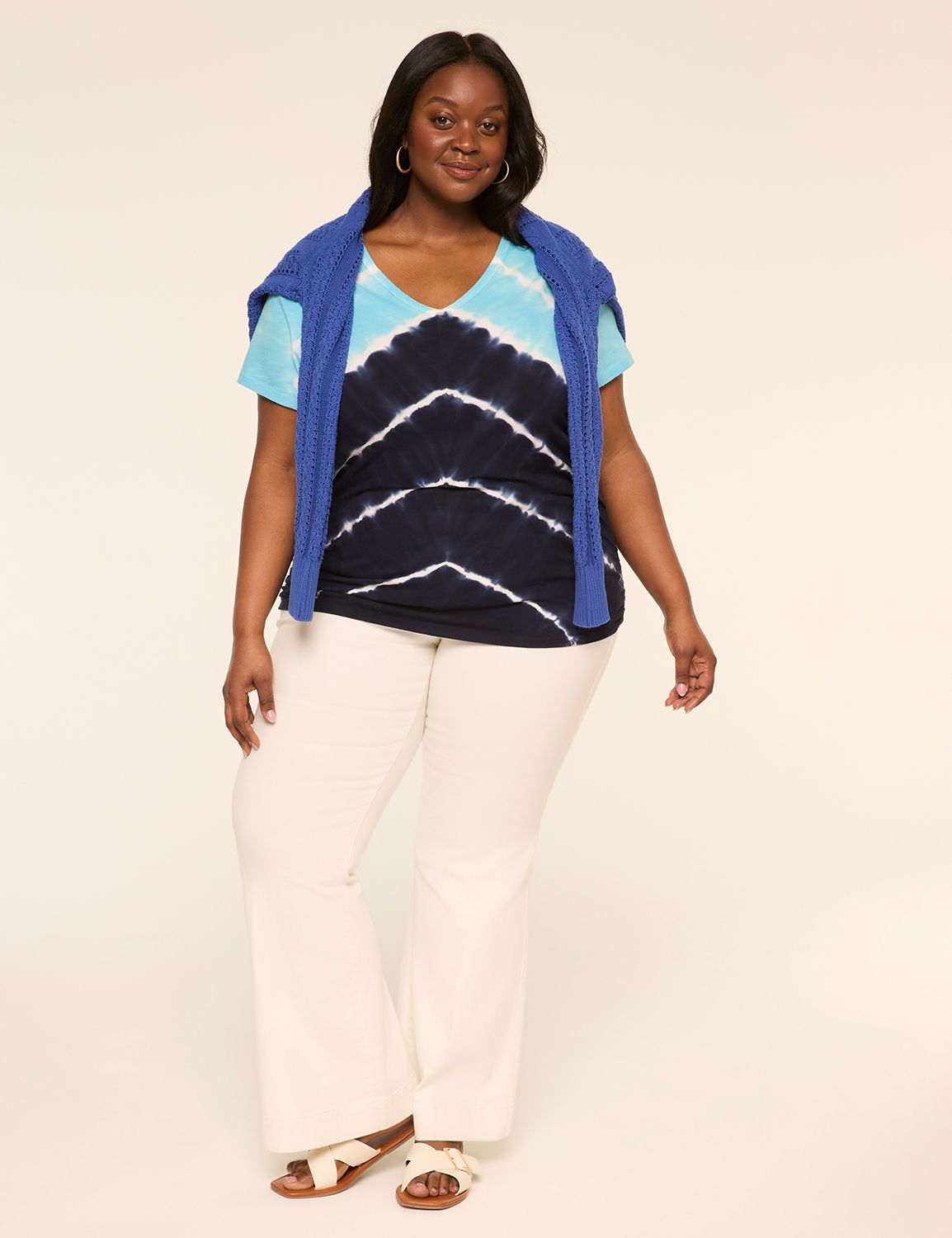 NEW Short Sleeve V-Neck Side Ruched Product Image 3